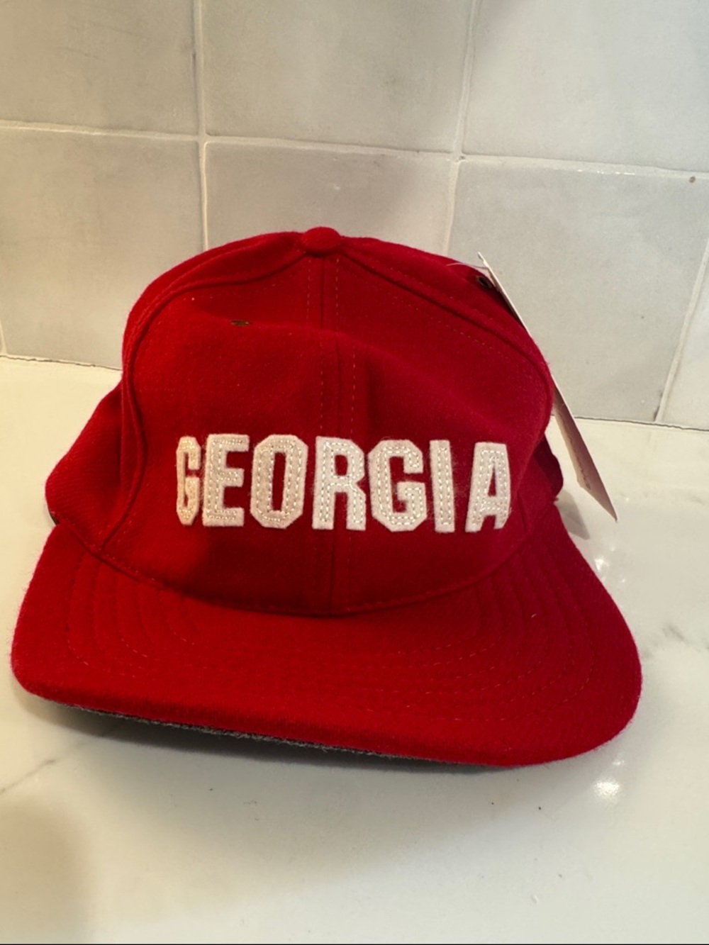 American Needle Red "GEORGIA" Embroidered Snapback Hat